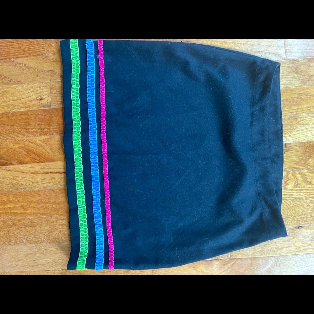 Talbots Kids Navy Skirt with ribbon accent hem